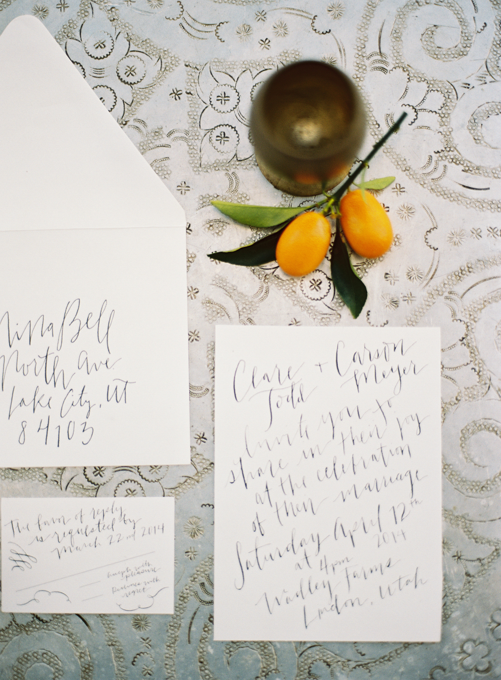 beautifully hand written paper goods by tessa shane and photographed on film