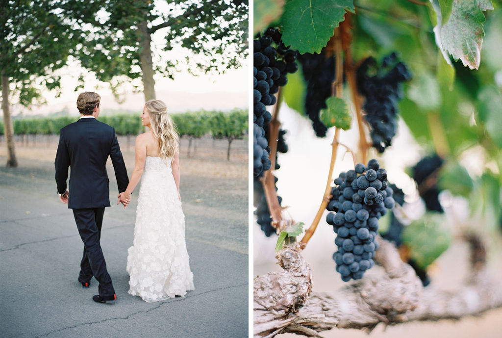film photography of bride and groom at their napa valley wedding