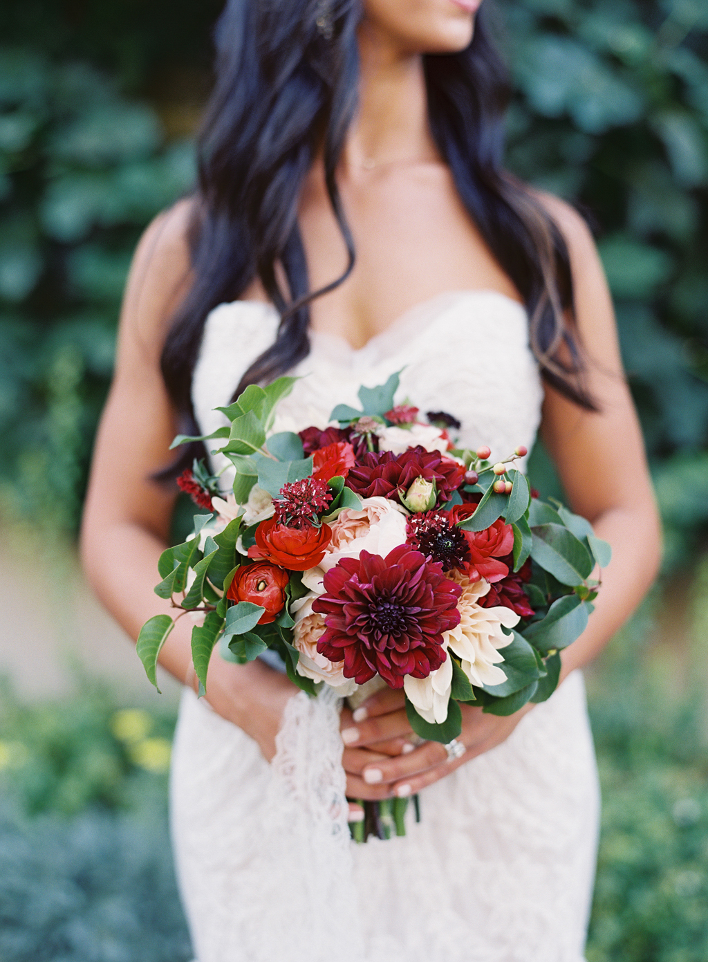 a wedding bouquet shot on film.