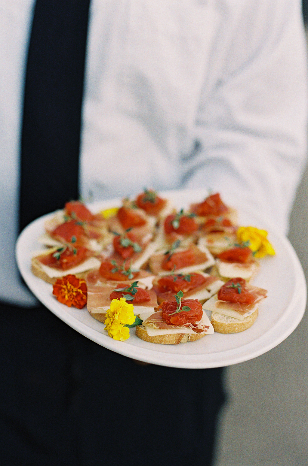 Culinary institute of america catering a wedding in Napa Valley by film photographer Michael Radford.
