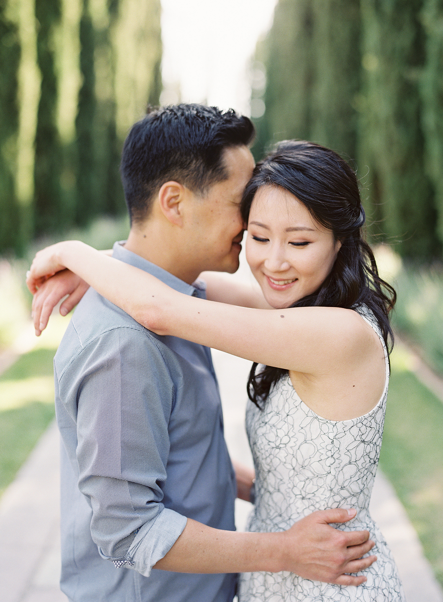engagement session at greystone mansion in california photographed on film